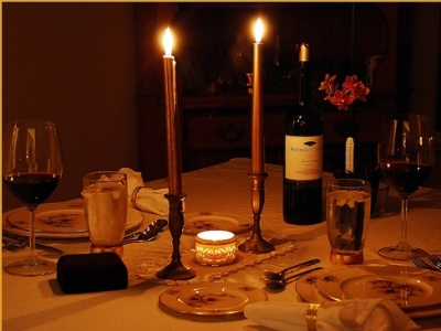 Dinner taper candles for a romantic dinner